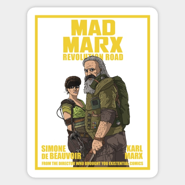 Mad Marx - shirt Sticker by ExistentialComics